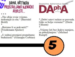 Ausschnitt aus einer Veröffentlichung der kroatischen Aphoristiker-Vereinigung UHAH